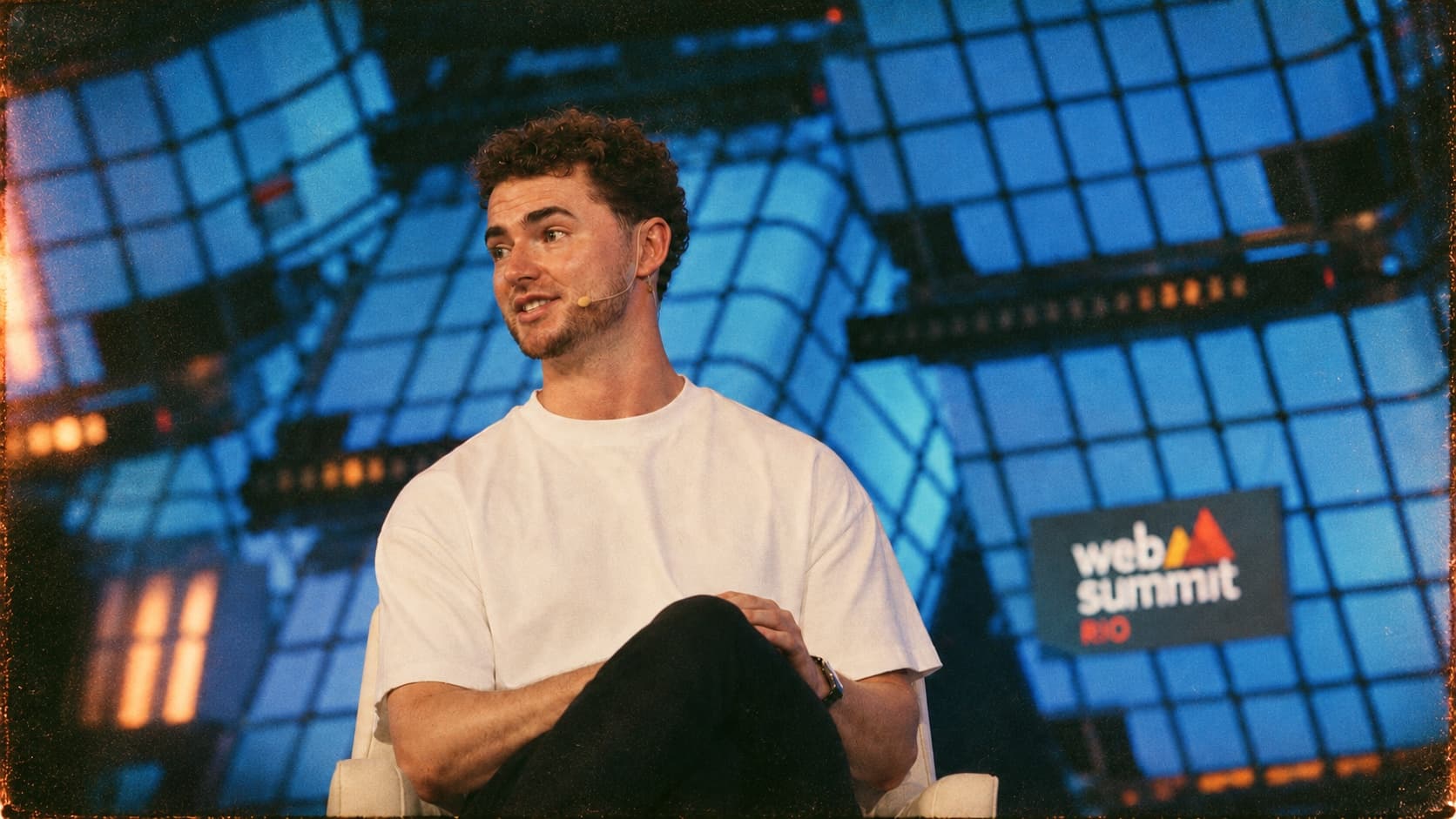 Dan Westgarth, COO of Deel, speaking on stage at Web Summit Rio